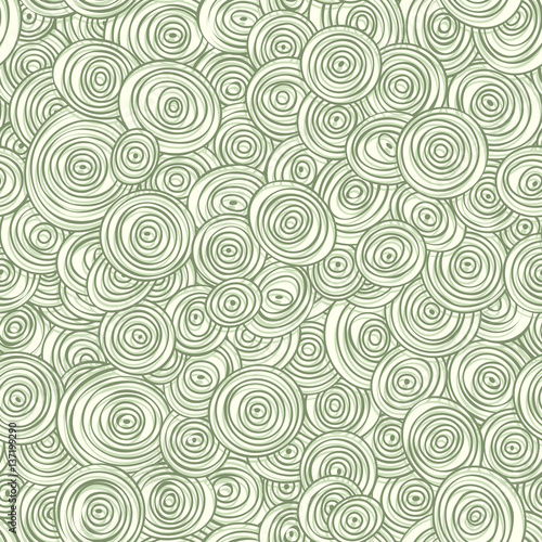 Seamless abstract pattern of striped circles in circles.