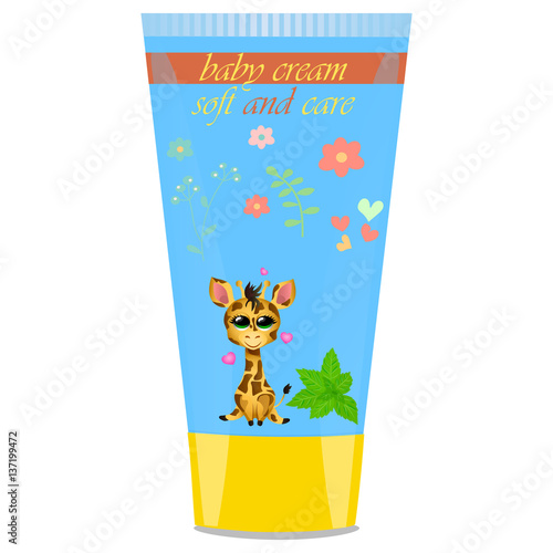 Baby cream tube with kids design