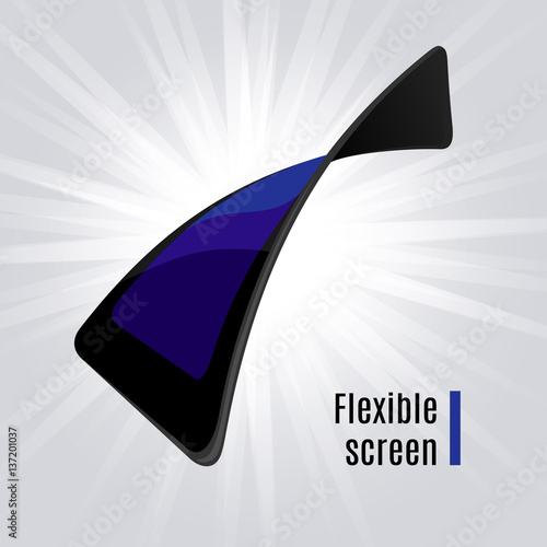 Gadget flexible screen. Mobile phone electronic visual display. Vector illustration