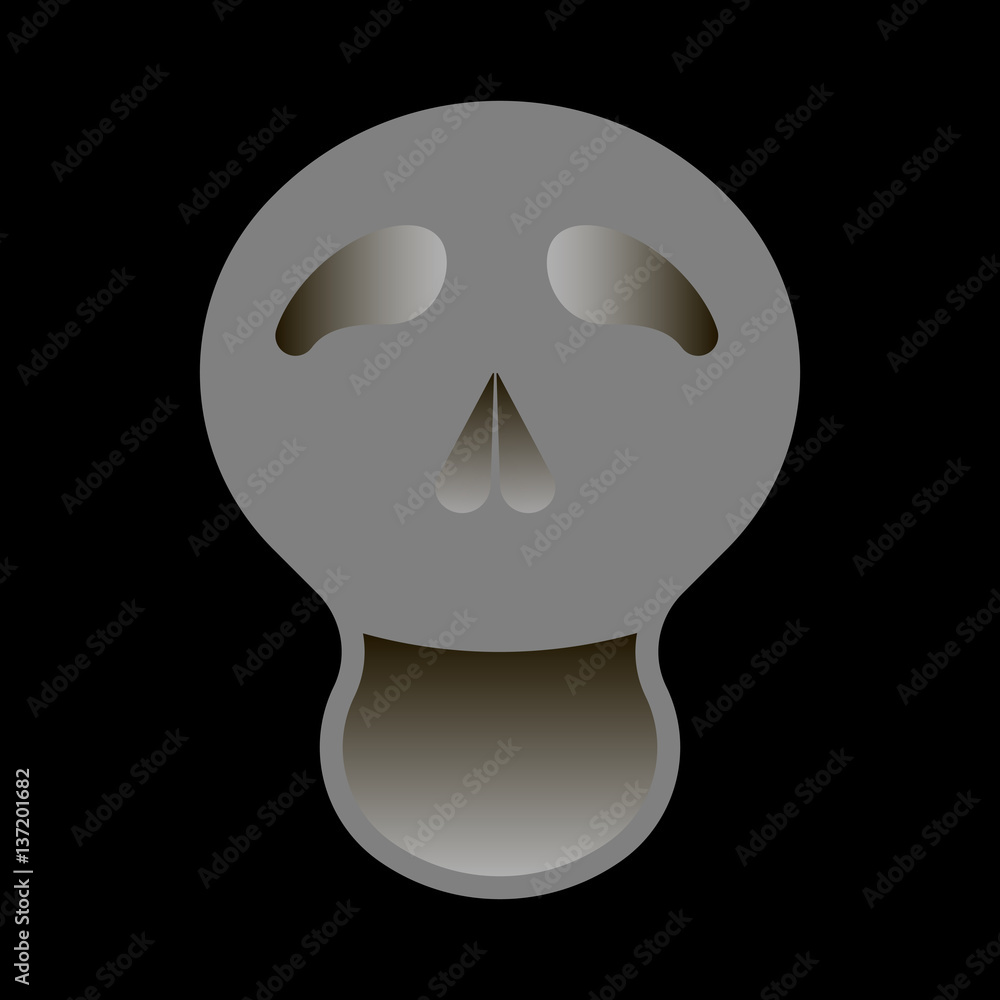 gray skull. abstract head. black background. vector illustration gray skull. abstract head. black background. vector illustration