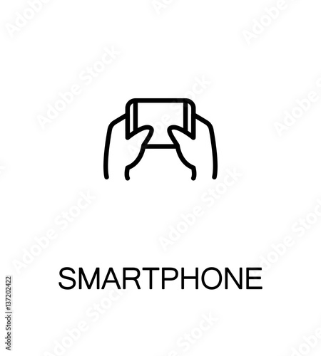 Hand with smarphone, tablet icon