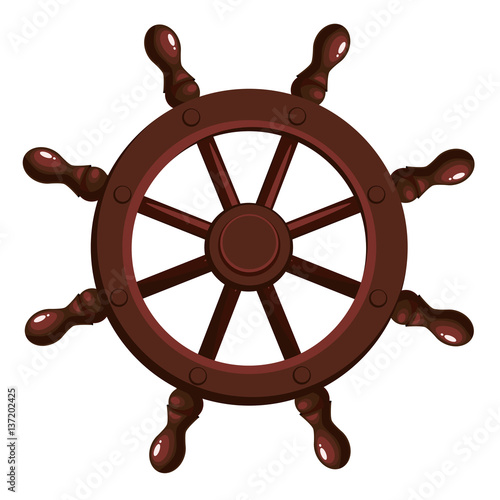 Cartoon ship's wheel