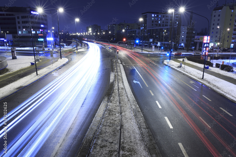 Warsaw by night