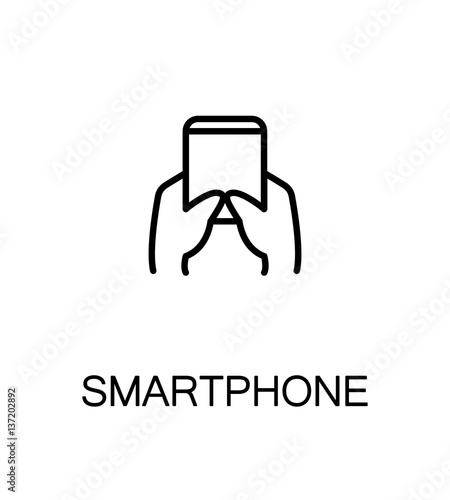 Hand with smarphone, tablet icon