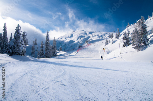 Ski slope in Andalo/Paganella (Trentino)