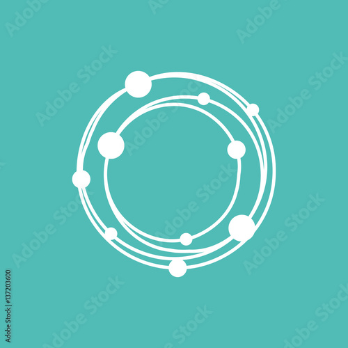 Molecule on blue background