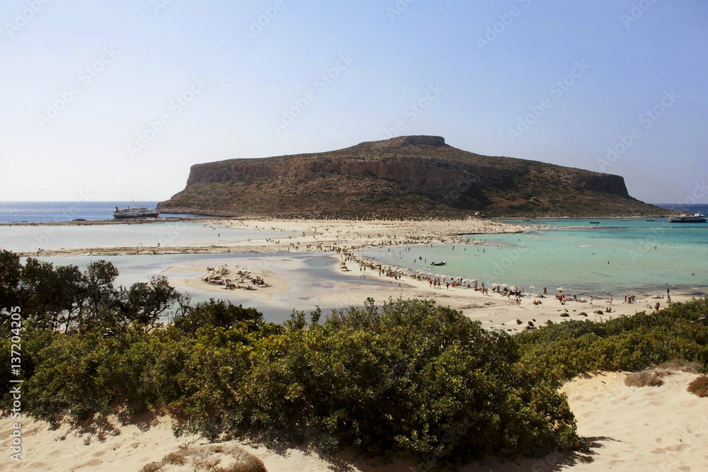 Fototapeta premium View of Balos bay in Crete, Greece.
