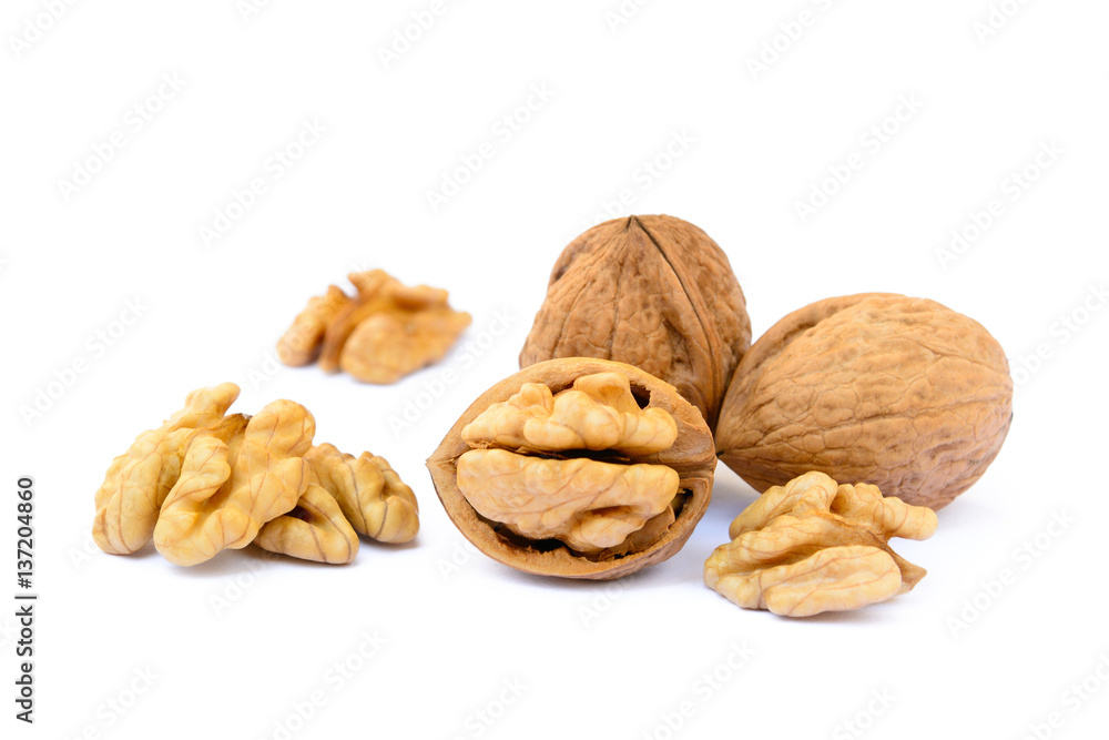 walnuts in shell isolated on white background walnuts in shell isolated on white background