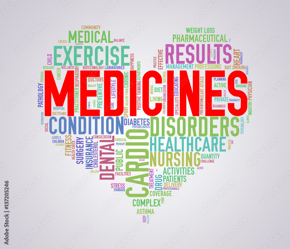 Wordcloud healthcare heart concept medicines Wordcloud healthcare heart concept medicines
