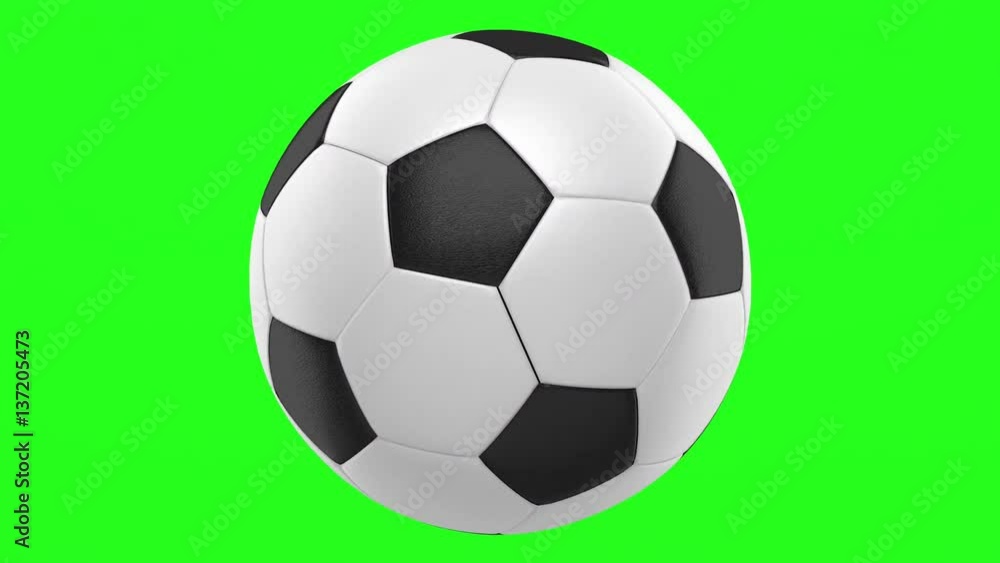 soccer ball loop rotate on green chromakey background soccer ball loop rotate on green chromakey background