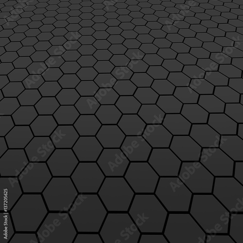 Black carbon seamless pattern with hexagons background