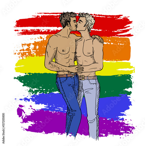 Two kissing gays