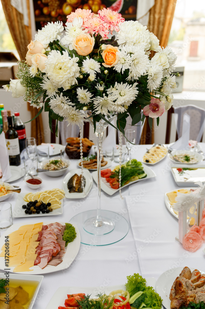 Fototapeta premium Decoration of wedding table, wedding decor