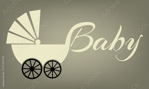 Vector baby pram
