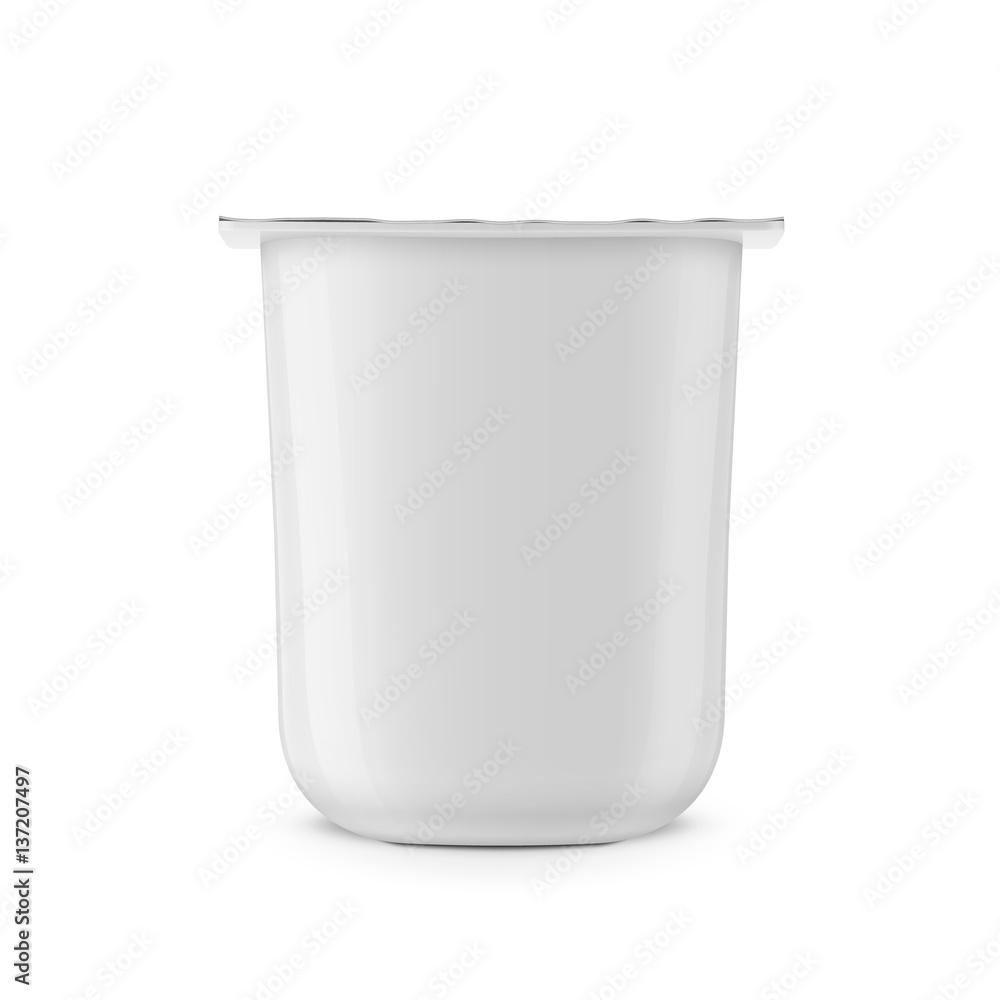 White yogurt pot template. White yogurt pot template.