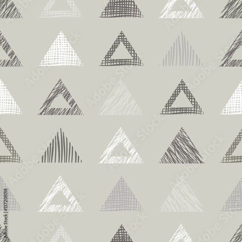 Seamless vector geometrical pattern  grey endless background with hand drawn textured geometric figures. Pastel Graphic illustration Template for wrapping  web backgrounds  wallpaper