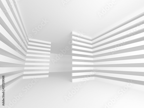 Fototapeta Naklejka Na Ścianę i Meble -  Abstract White Architecture Geometric Background