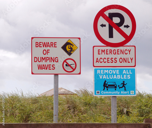 Safety and security warning signs in County Cork, Ireland
