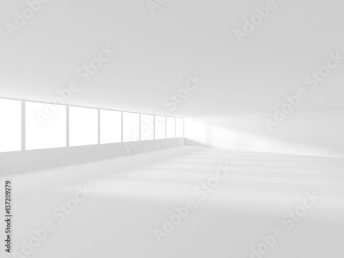 Fototapeta Naklejka Na Ścianę i Meble -  Abstract White Architecture Background. Empty room with window