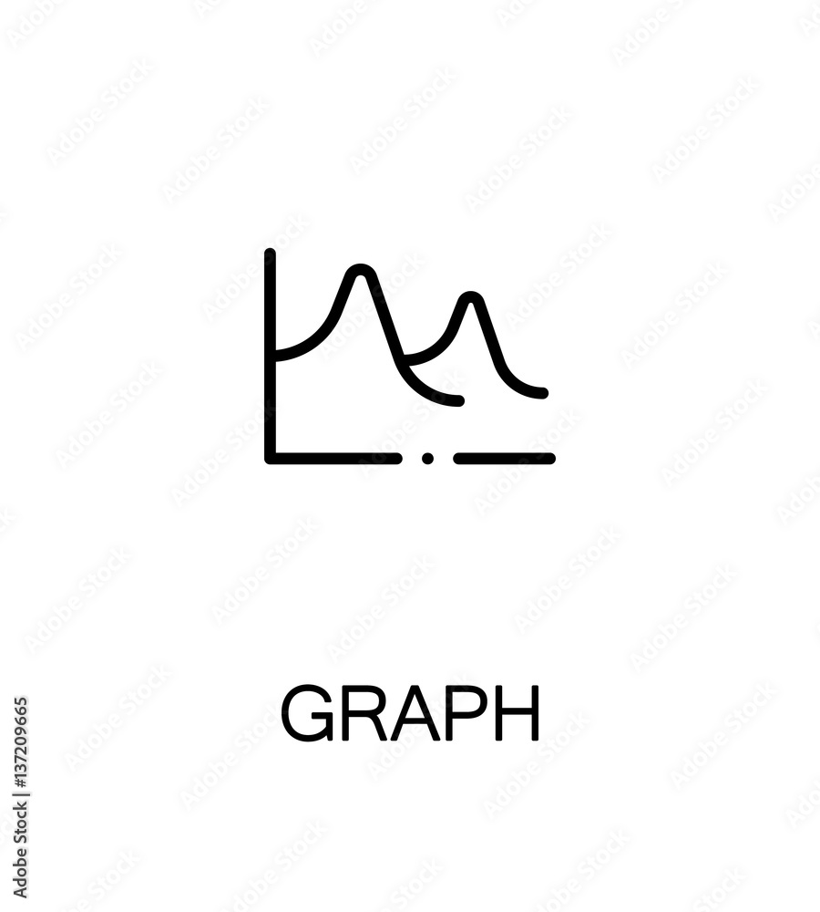 Graph flat icon. Graph flat icon.