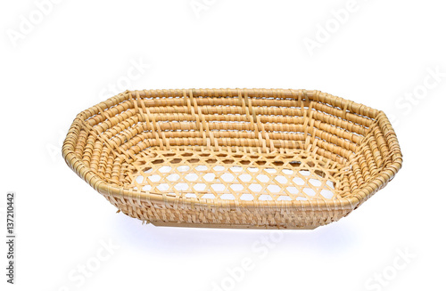 wooden dish isolated on white background