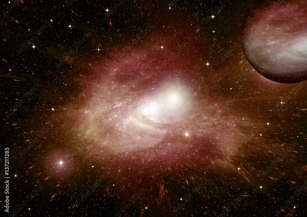 Obraz premium Stars, dust and gas nebula in a far galaxy