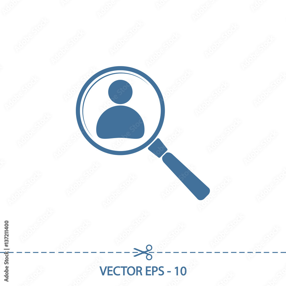 Looking For An Employee Search icon, vector illustration. Flat design style Looking For An Employee Search icon, vector illustration. Flat design style