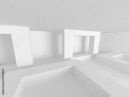 White Architecture Construction Modern Interior Background © VERSUSstudio