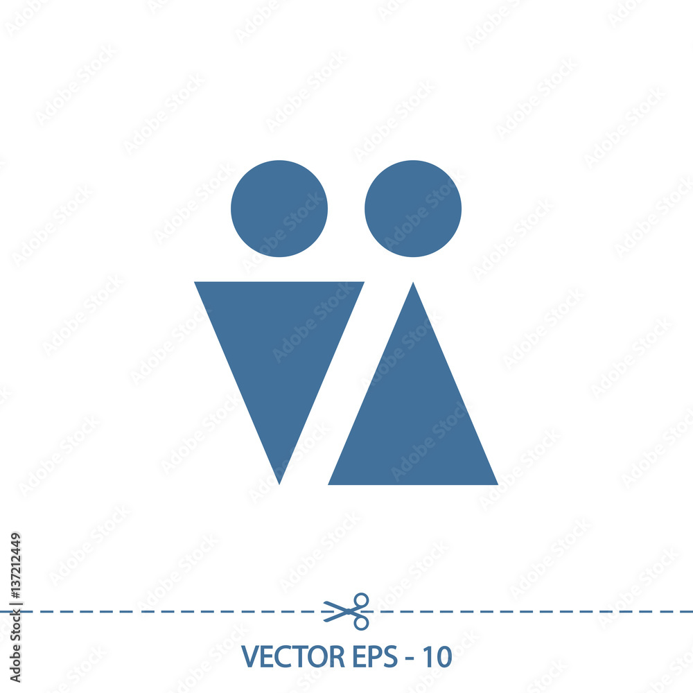 Male and female sign icon, vector illustration. Flat design style Male and female sign icon, vector illustration. Flat design style