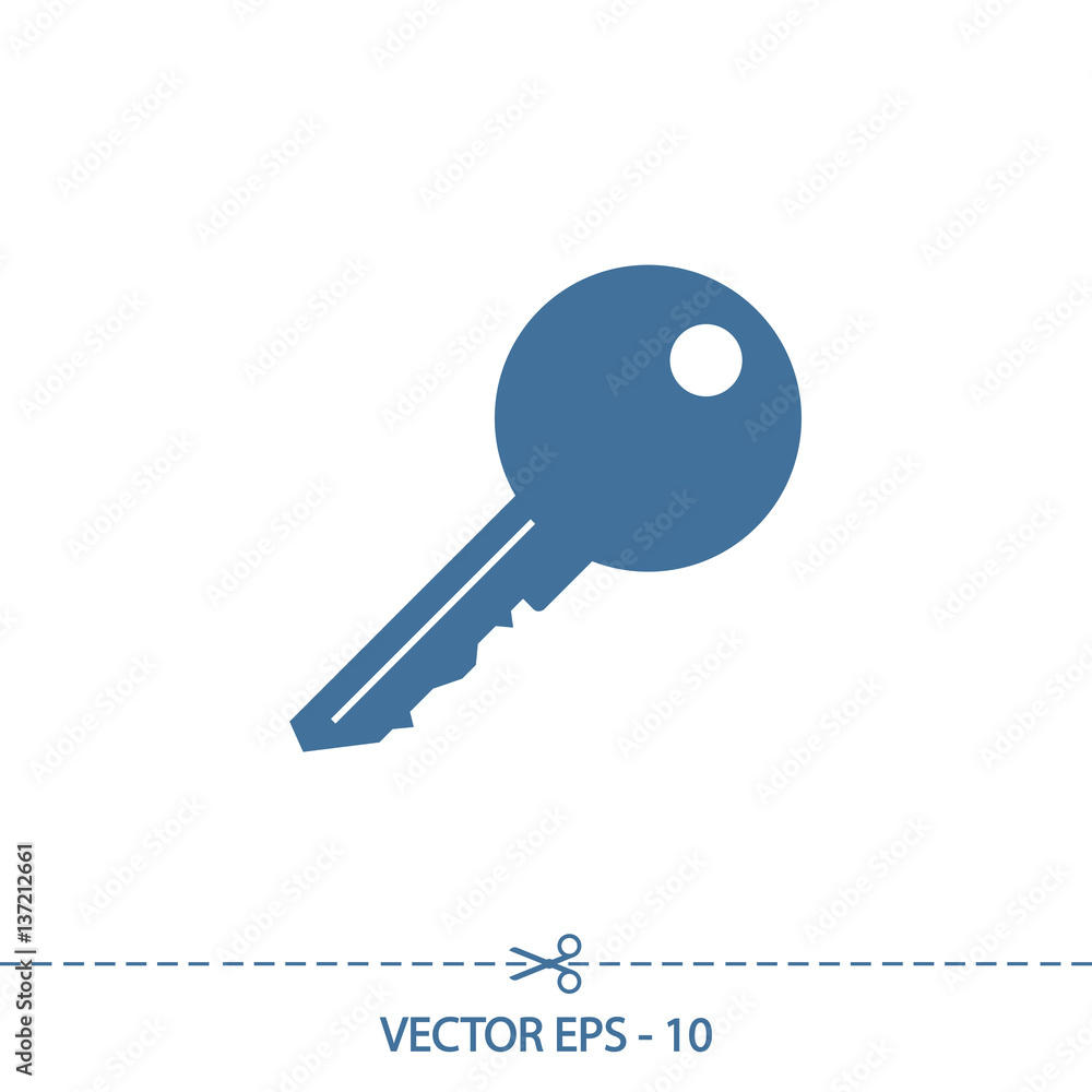 Key icon, vector illustration. Flat design style Key icon, vector illustration. Flat design style