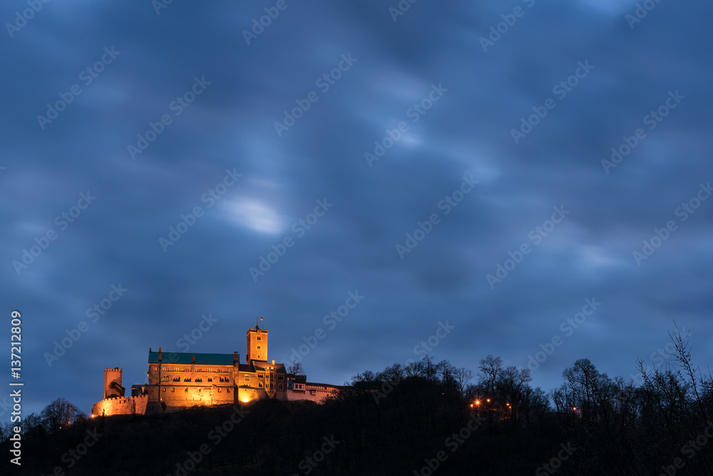 Wartburg in Eisenach am Abend, Thüringen