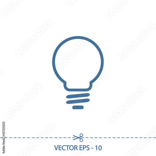 Light bulb  icon, vector illustration. Flat design style photo