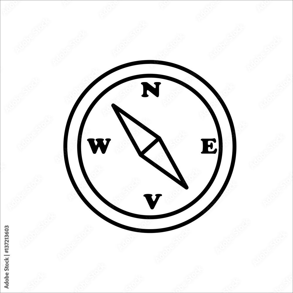compass icon on white background compass icon on white background