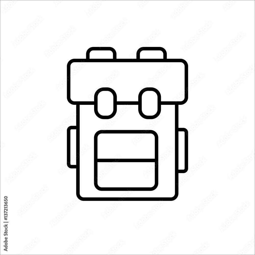 backpack icon on white background backpack icon on white background