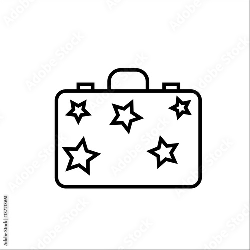 travel bag icon on white background