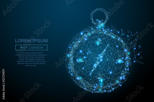 Abstract image of a compass in the form of a starry sky or space, consisting of points, lines, and shapes in the form of planets, stars and the universe. Vector business wireframe concept.