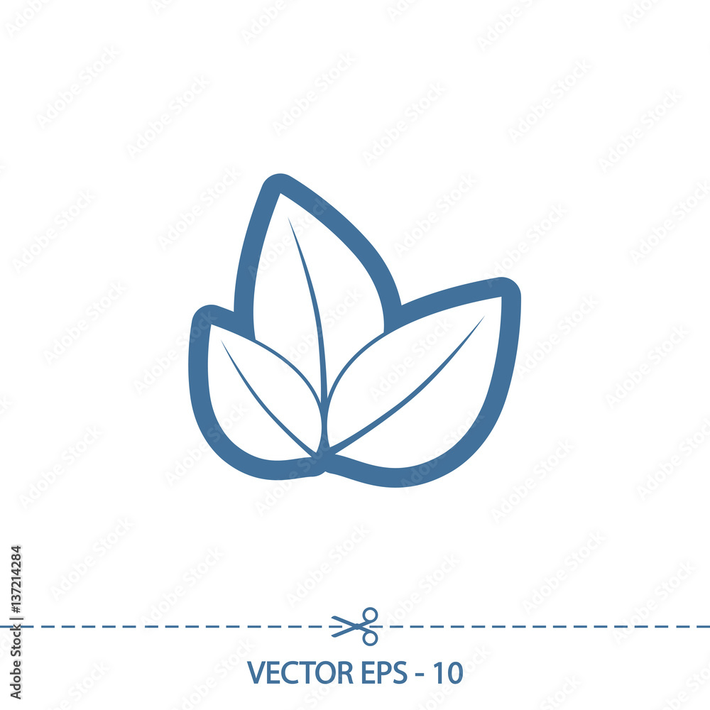 Leaf icon, vector illustration. Flat design style 