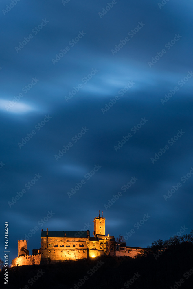 Fototapeta premium Wartburg in Eisenach am Abend, Thüringen