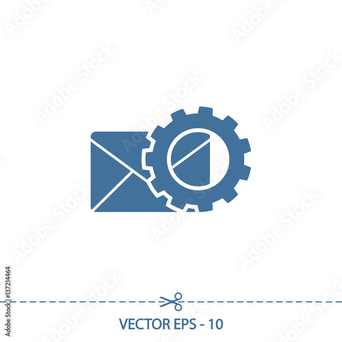setting parameters and Envelope Mail icon, vector illustration. Flat design style