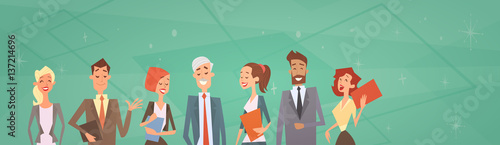 Business People Group Team Human Resources Colleagues Flat Vector Illustration
