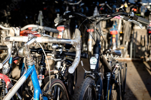 Two bicycles in a stall