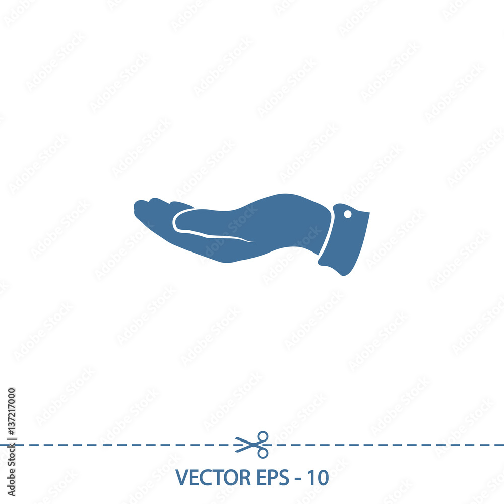 Obraz premium Hand icon, vector illustration. Flat design style