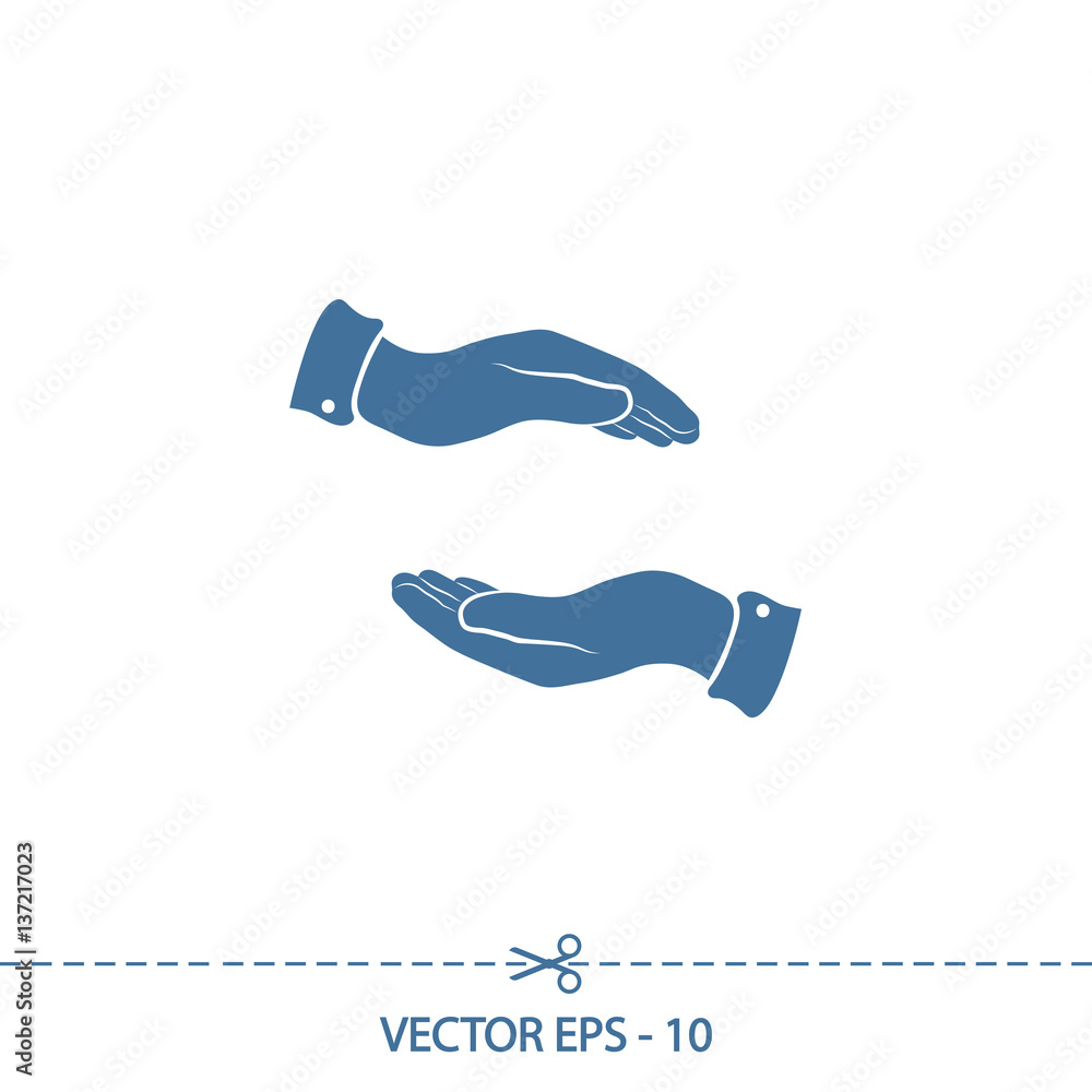 Hand icon, vector illustration. Flat design style Hand icon, vector illustration. Flat design style