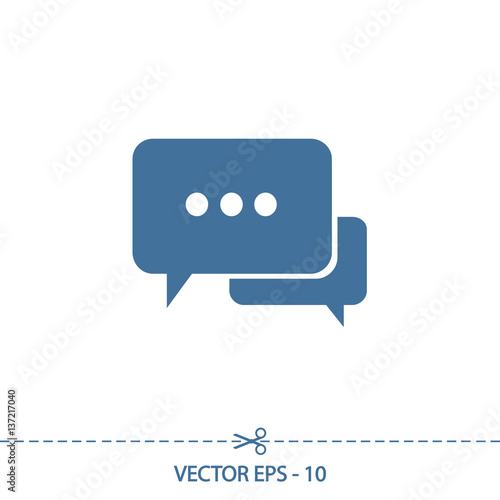 Speech bubbles icon. vector illustration with soft shadow on a gray background