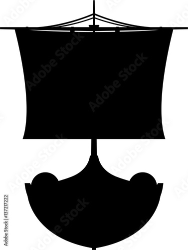 Norse Viking Warship in Silhouette