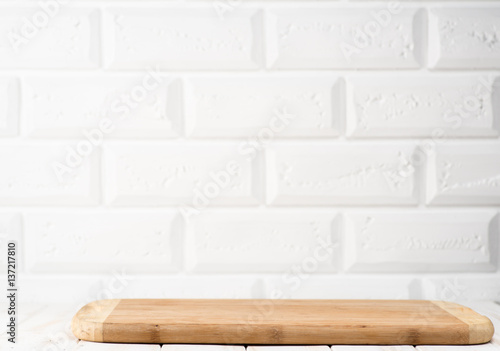 Kitchen table with a cutting board