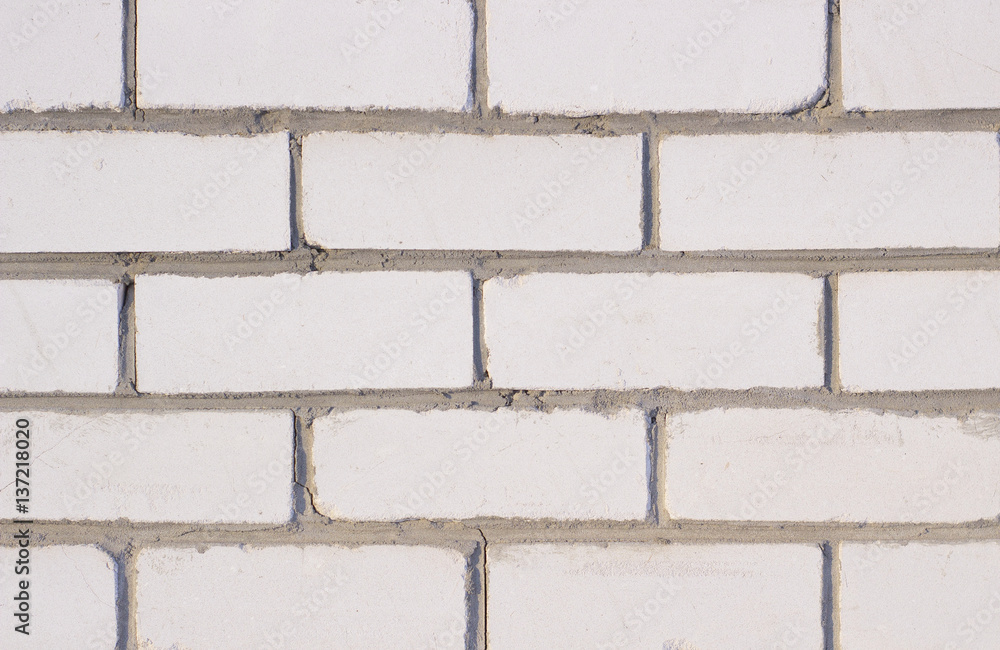 Naklejka premium Old White Brick wall