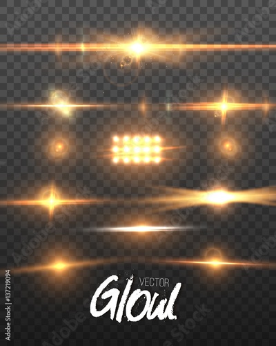 Illustration of Vector Lens Flare Effect. Transparent Vector Glow Lens Flare Ray Effect. Vector EPS10 Bright Sunflare Explosion Template