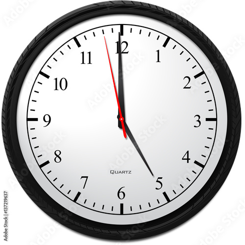 Business Clock show time: 5 O'Clock
