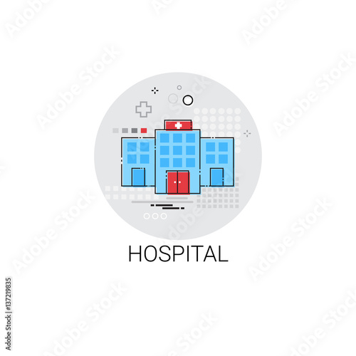 Hospital Building Doctors Clinic Medical Treatment Icon Vector Illustration